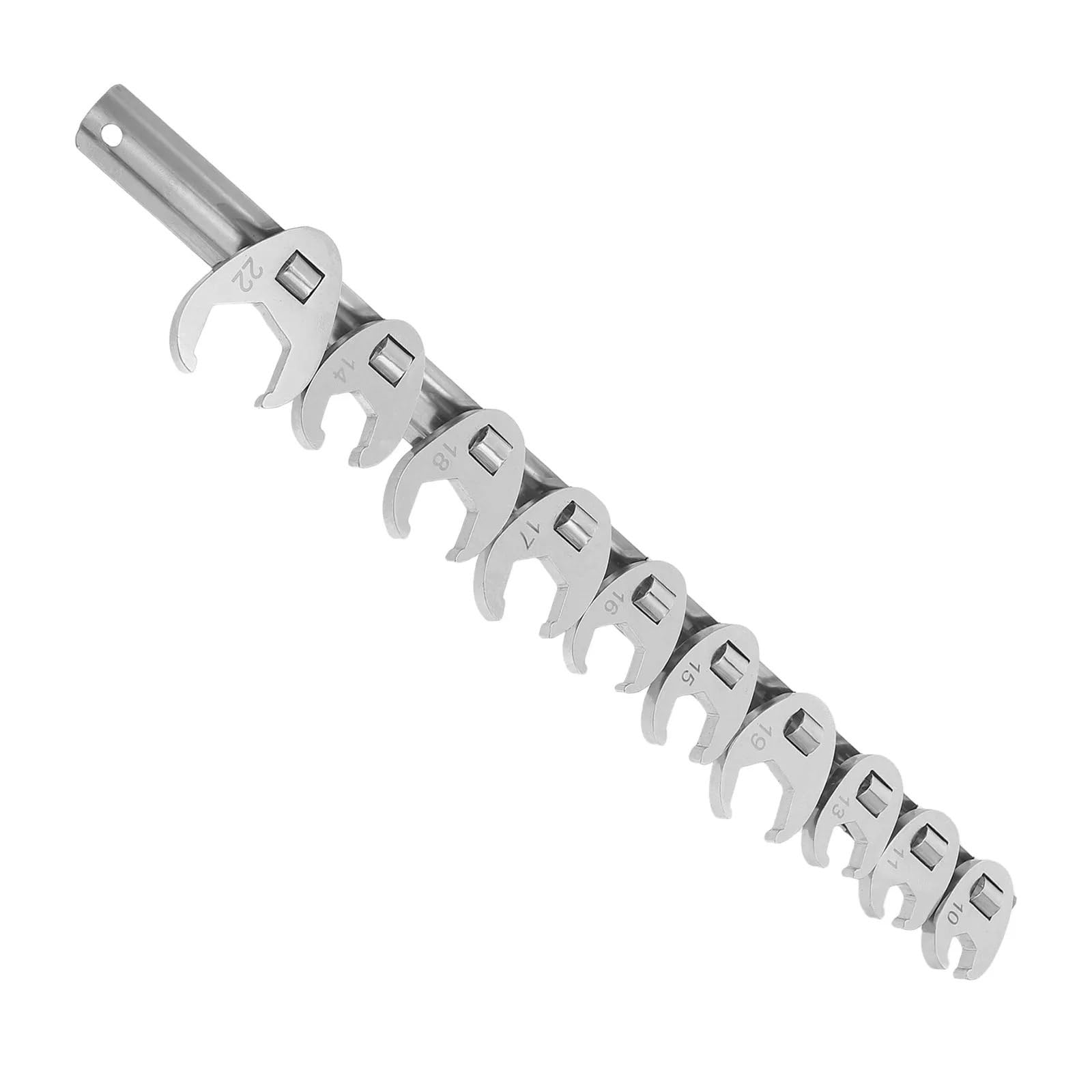 XUCZHAI 10Pcs Drive Metric Crowfoot Wrench Set Quick Release for Automotive Repair Tight Spaces Ratchet Tool for Mechanics and Home Use
