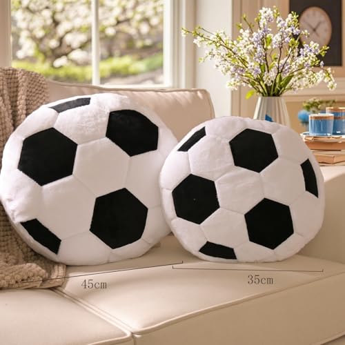 Yhoelata Plüsch Fußball Sitzkissen, Flauschiges Football als Weicher Sportball, Kreative Zimmer Dekoration für Kinderzimmer, Fussball Geschenke für Jungen, 35x35cm