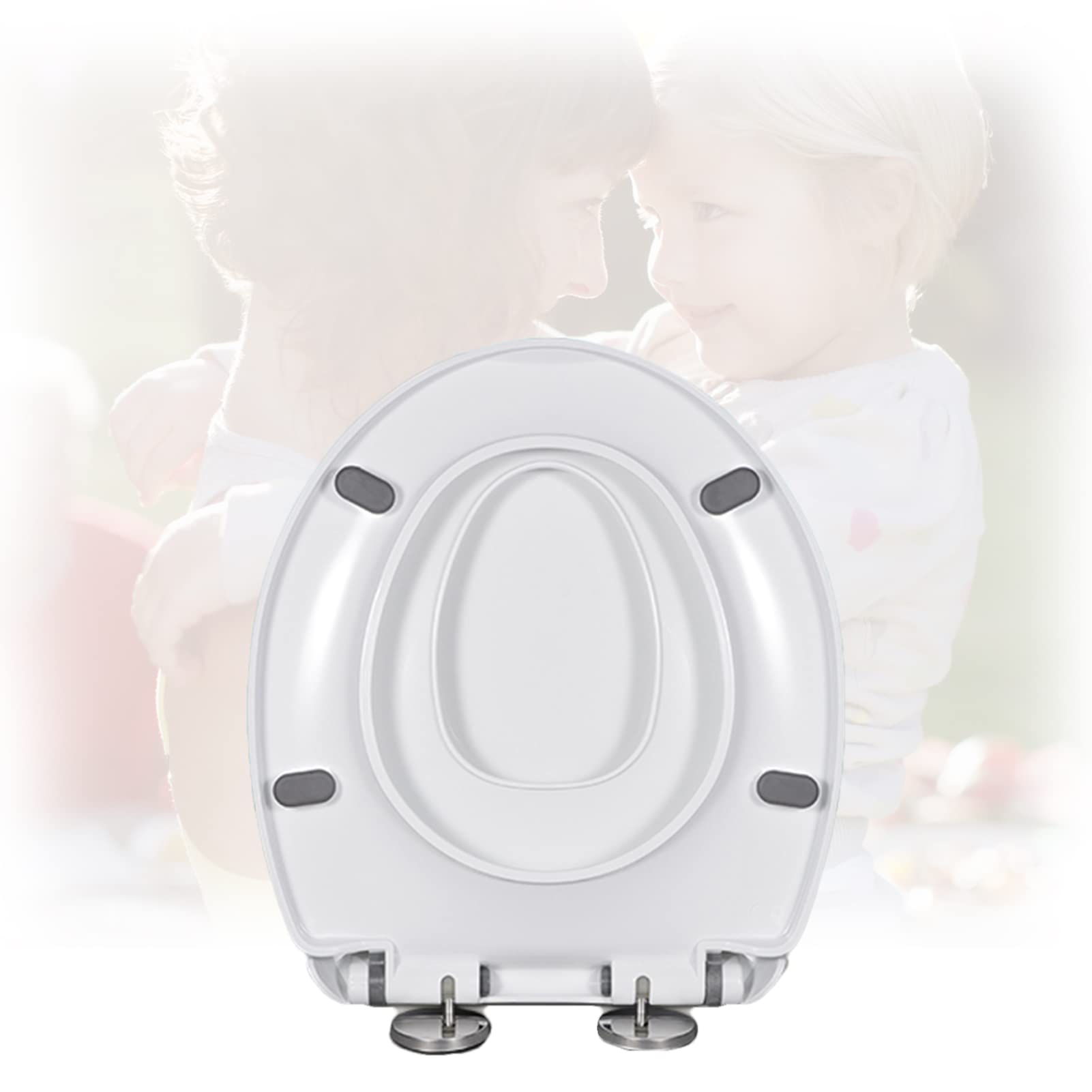Dxpsxjl One Color Elongated Soft-Close Toilet Seat, Durable Plastic Hinges, Anti-Loosen & Adjustable Design, Easy To Install And Clean