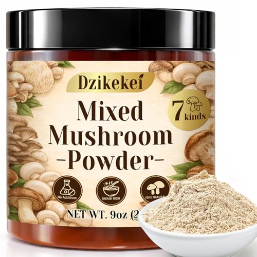 9 oz Mixed Mushroom Powder 7-in-1 Mushroom Seasoning Blend Made from Pure Dried Mushroom with Rich Umami Flavor for Cooking Soups Sauces Vegan Recipes & Coffee Drinks