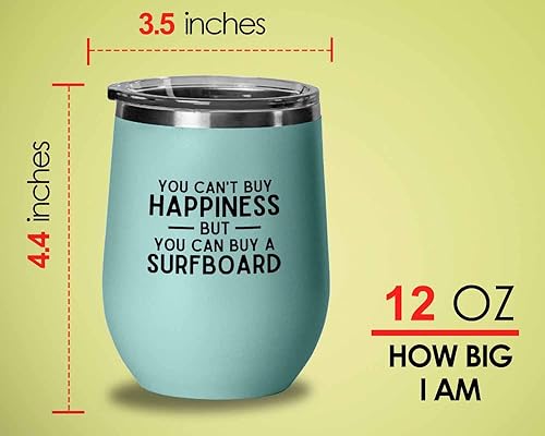 Miniatura 4 de Surfing Teal Edition - Vaso de vino de 12 onzas, compra una tabla de surf, regalos para entusiastas del surf, deportes acuáticos, tabla de surf,