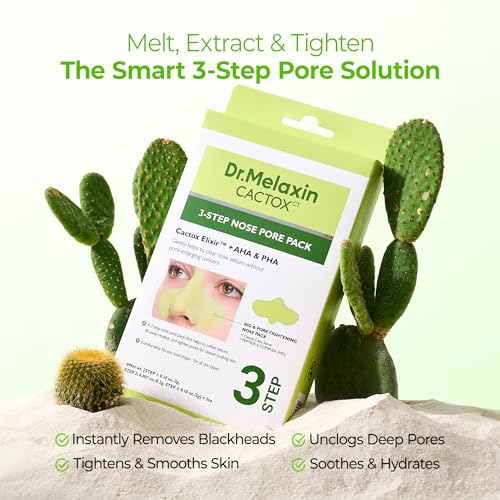 Dr.Melaxin CACTOX 3-STEP NOSE MASK PACK with AHA & PHA for Sebum Softening Pore Tightening Skin Repair 3-Step Nose Pore Pack - Image 3