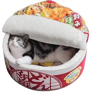 寵幸 Ramen Noodle Dog & Cat Bed,Keep Warm and Super Soft Creative Pet Nest for Indoor Cats,Removable Washable Cushion for Small Medium Large Dogs and Cats