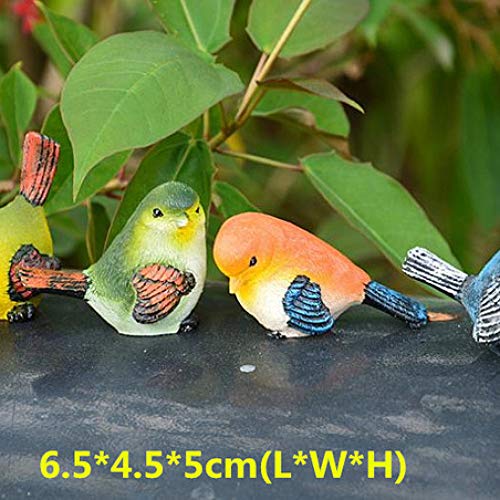 BRTTHYE 4Pcs/Lot Mini Birds Figurines Garden Decoration Outdoor Resin Animal Miniatures mixcolor