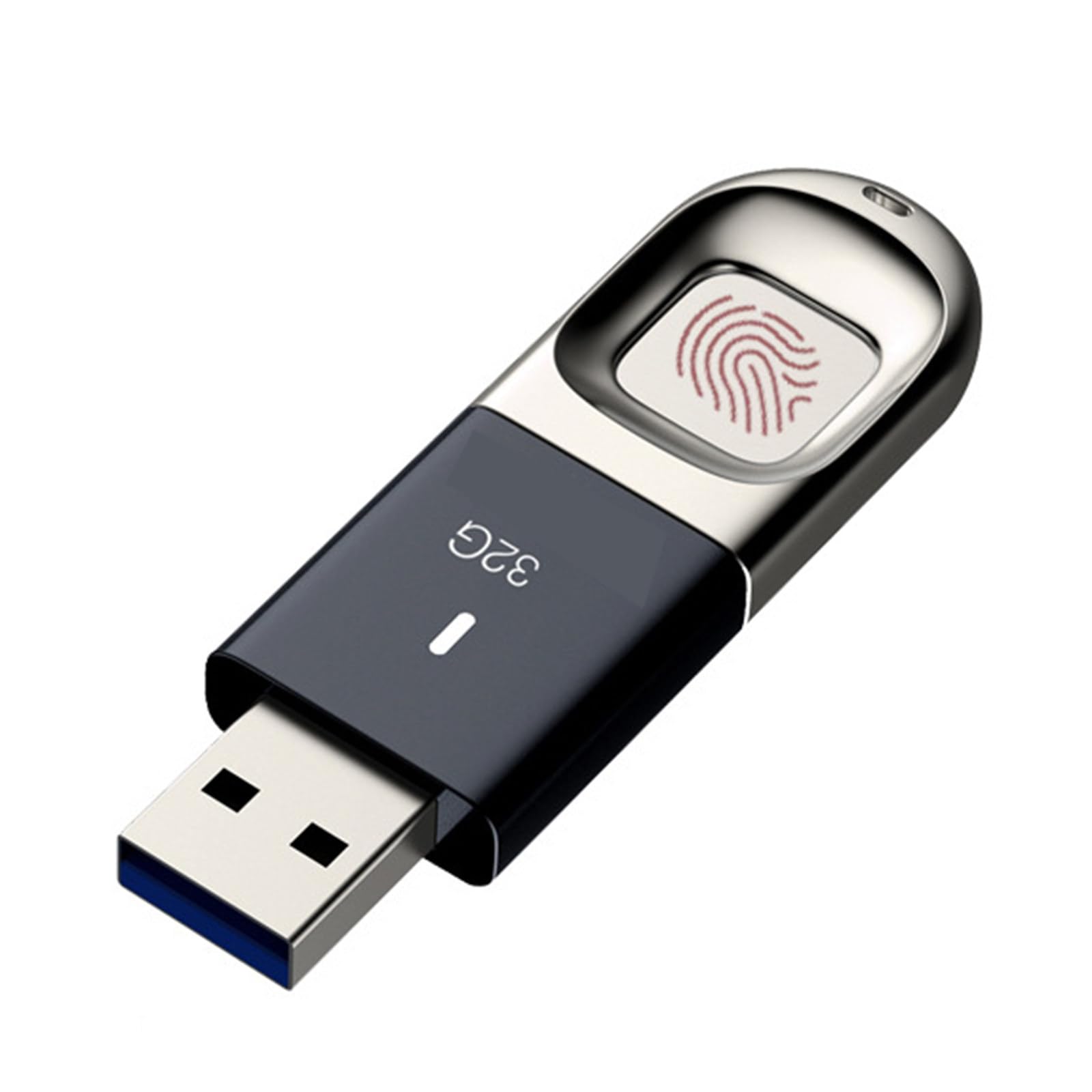 Chiavetta USB crittografata con impronta digitale in metallo Porta da 32 GB Archiviazione Dual Zone 3.0 Memory Stick crittografata ad alta velocità da 300 MB/S