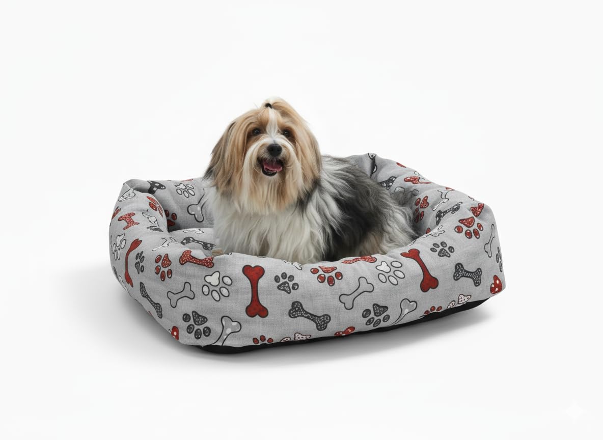 Cama para Perros Cuna Perros Suave y Cómoda, Lavable, Ideal para Descanso y Sueño - Tamaño Mediano, Color (Gris, 70x60)