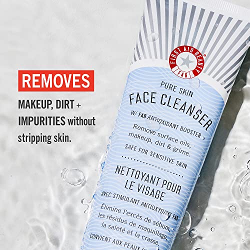 First Aid Beauty Pure Skin Face Cleanser, Sensitive Skin Cream Cleanser With Antioxidant Booster, 11 Oz #TOP2