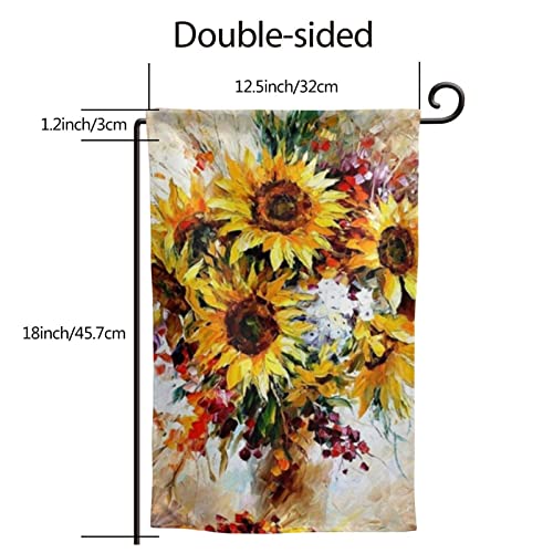 Drapeau de jardin tournesol double face 12,5x18 cm pour l'extérieur