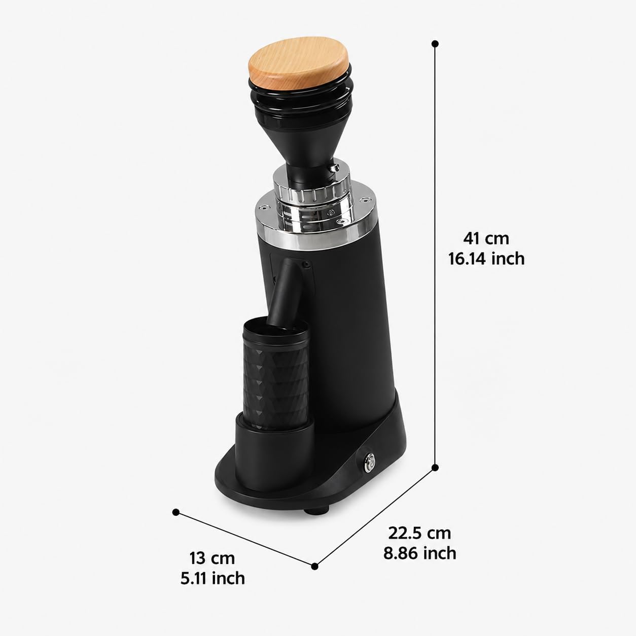 Płaski młynek do kawy 64 mm, 250 W z bezstopniową regulacją, zawiera 2 zestawy zadziorów dla optymalnego zaparzania, idealny dla domowych baristów i entuzjastów kawy