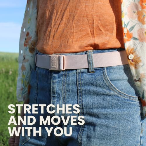 Image of JeltX Adjustable Elastic Belts for Men and Women, Non-Slip Stretch Belt with Magnetic Belt Buckle and Grippy Gel