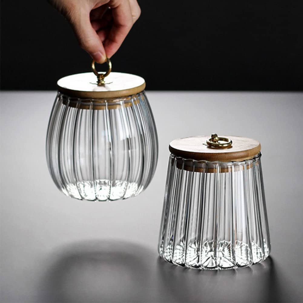 Glass Coffee Nuts Canister Airtight Storage Jar Petal Decorative Jar Airtight Glass Organizer Jar with Sealed Lid Metal Handle for Coffee Beans Tea Candy Sugar Nuts Honey Jams (750ml/25oz-Oval) - Image 3