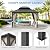 LUE BONA 10x12 Hardtop Gazebo, Galvanized Steel Double Roof Permanent Gazebo Pavilion with Aluminum Frame, Outdoor Metal Gazebo Canopy with Nettings and Curtains for Deck, Patio, Backyard