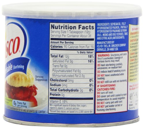 Crisco All-Vegetable Shortening, 16-Ounce (Pack of 6)