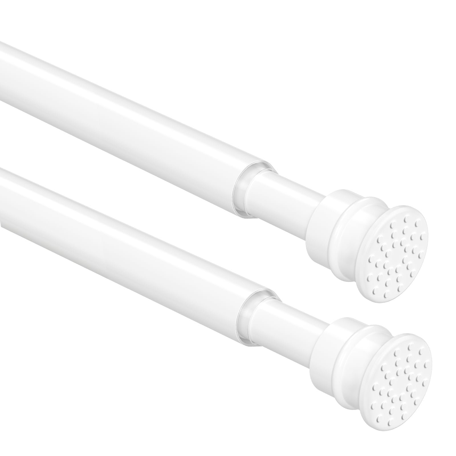 Fvonzn Teleskopstange zum Klemmen 70-105 cm, Ø 14 mm, 2 Stück Weiß - Gardinenstange ohne Bohren, Edelstahl Klemmstange für Badezimmer, Küche, Fenster, Schrank, Einfache Montage ohne Werkzeug