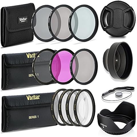 Professional 58MM UV CPL FLD Filters + Neutral Density Set + Close-Up Macro Set, 10 Piece Compact Photography Accessories for Canon Cover