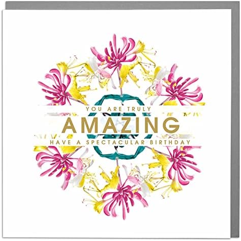 Lola Design - Birthday Cards for Women - Freesias - Blank Cards and Envelopes - Happy Birthday Card