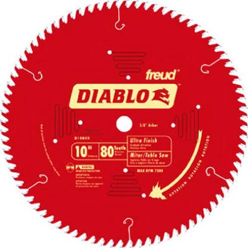 Diablo D1080X 10" 80 TPI Ultra Finish Chop/Slide Miter and Table Saw Blade