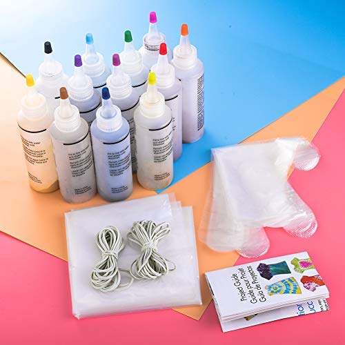 KISSBELLY 3/5/6/8/10/12/18/24 Colours One Step Tie Dye Kit Shirt Fabric Textile Paints Dying Kits Permanent Clothes Graffiti Jacquard Pigment for Adults Kid - Thumbnail 2