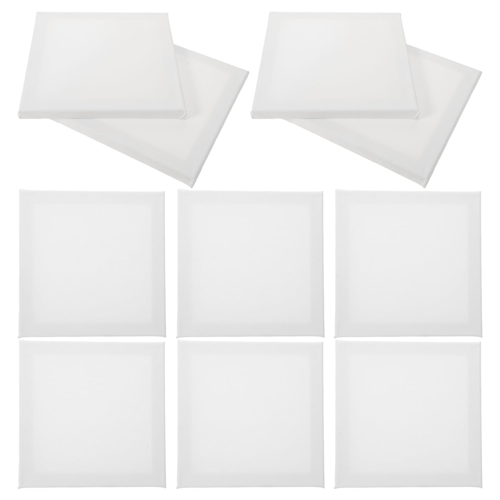 Veemoon Lot de 10 Toiles à Peindre 20x20 Cm Toile 100% Coton Vierge sur Cadre en Bois Épais pour Peinture à L'huile et Acrylique Kit Créatif pour Artistes Débutants et Garçon et Filles