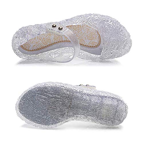 Image of techcity Princess Girls Sandals Dress Up Dance Party Cosplay Jelly Shoes for Kids Toddler Mary Janes