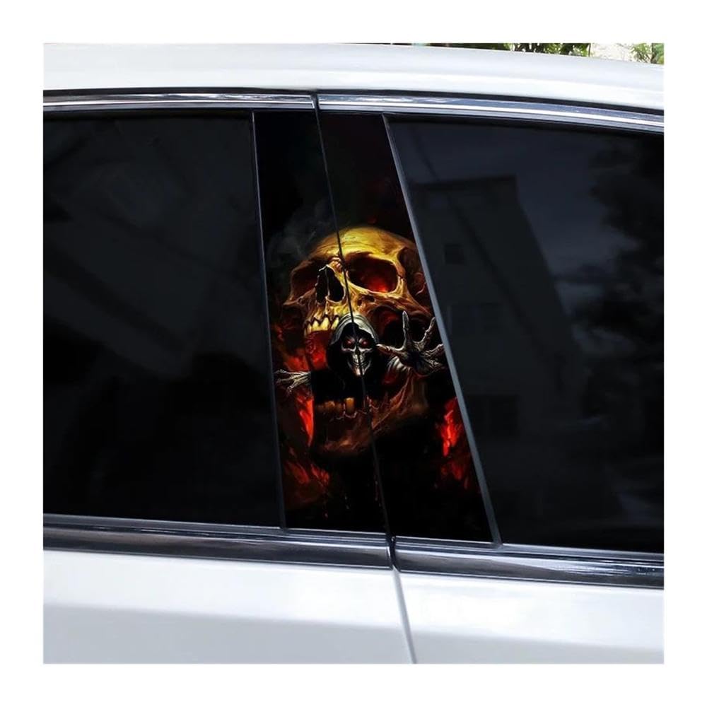 Body Parts 2pcs Horror Skull Car B-Pillar Decals(Type A)