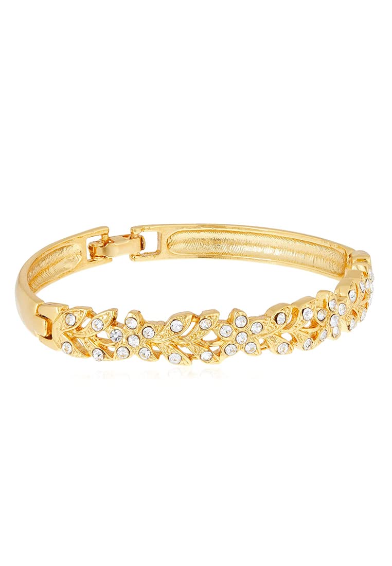 Estele Gold Plated Crystal Studded Bangle Bracelet for Girls and Women (B08D12SVG4) Amazon Price History, Amazon Price Tracker