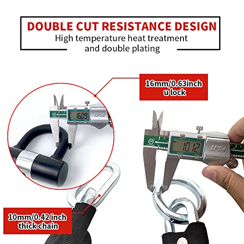 Akm Anti-Theft Bike Chain Lock 3Foot/90Cm Long Heavy Duty Chain Lock Durable 10Mm Thick Chains With 4 Keys Security 16Mm U Lock Disc Lock For Bicycle,Scooter,Moped,Motorcycle,Gates #TOP3