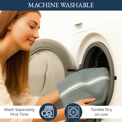 Image of LANE LINEN 100% Cotton Kitchen Towels for Cleaning 12PC - Olive Chambrey