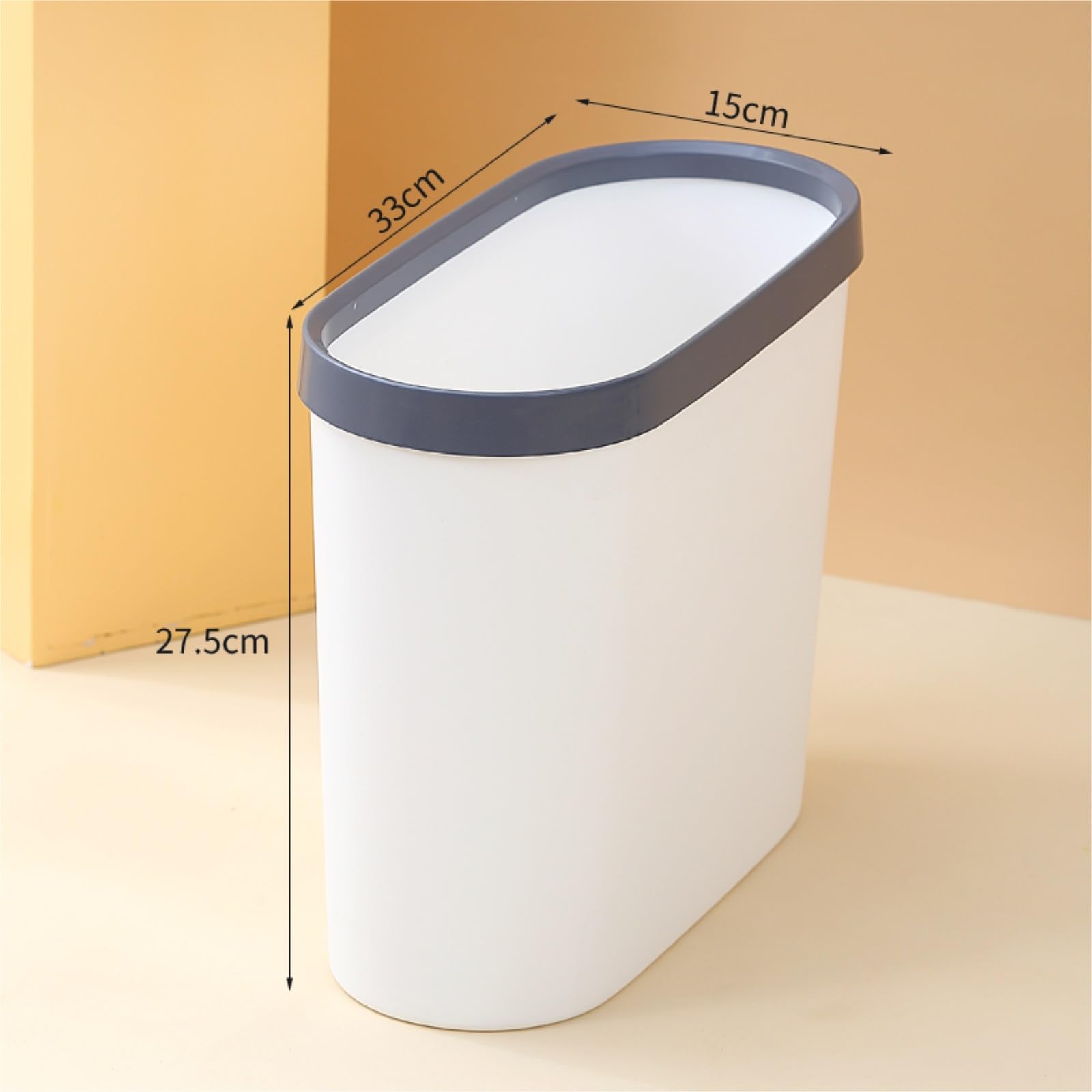 Cubo De La Basura Casa Papelera De Plástico For Espacios Estrechos, Baño Y Hogar Papelera Reciclaje(Black)
