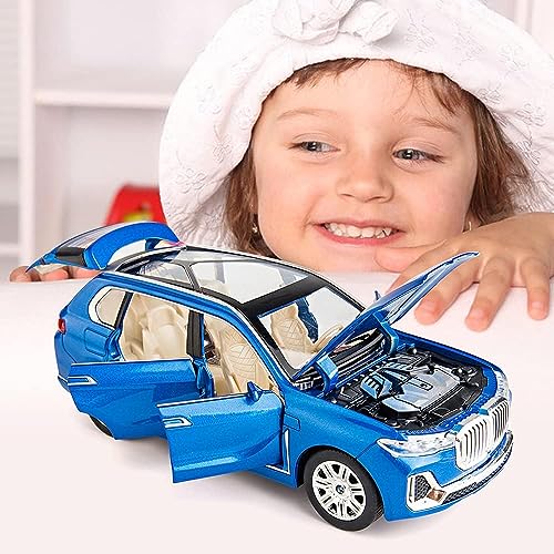 Image of 1 /24 Compatible for BMW X7 SUV Model Car Toy Diecast Toy Cars, Zinc Alloy Pull Back Toy car with Sound and Light for Kids Boy Girl Gift-Black