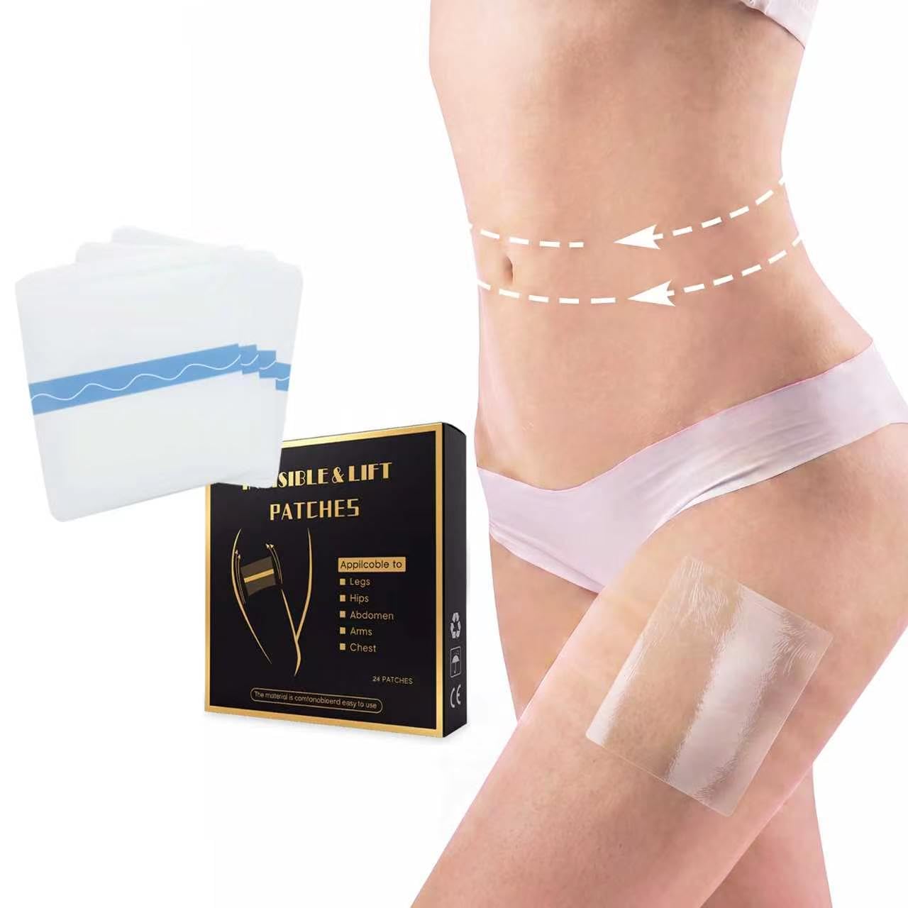 Photo 1 of Body Lift Tape To Smooth Wrinkles & Hide Sagging Skinto- Allergy free material PU Film Lifting Patches for Legs/Arms/Abdomen/Hips & Chest Invisible Physical Lifting to Perfect Body Shape 24PCS