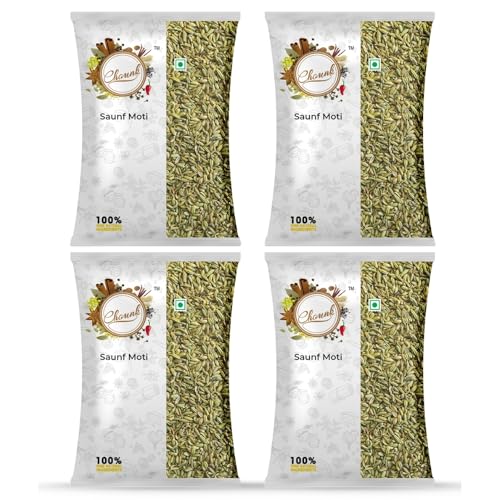 Image of Chounk Premium Whole Fennel Sauff Seeds - 400g (Pack of 4) | Natural Big Fennel Seeds | Moti Saunf with No Preservatives & No Additives | Fresh and Natural Badishep Sompu Variyali | Mouri Saunf