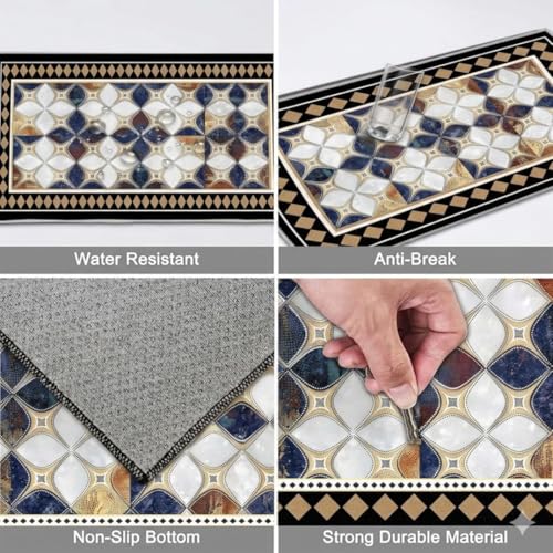 Image of Kitchen Anti Slip Mat for Floor, Waterproof Washable Kitchen Mats, Non Slip Kitchen Floor Mats for Home, Soft Mats for Kitchen, Kitchen Mats for Floor Anti Slip (Arabic Style)