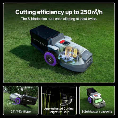 Image of ANTHBOT N8 Robotic Lawn Mower with Sweeper, RTK+NRTK 1 /2 Acre, 4-in-1 Mowing and Grass Collection System, Automatic Targeted Dumping 23L Large-Capacity Leaf Collection Bin, 45% Slope, App Control