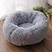 SEDOXX Donut Cat Bed Soft Pet Bed for Indoor Cats Plush Cat Nest Bed Round Dog Bed Warm Sleeping Puppy Sofa Small Medium Improved Sleep Fluffy Cushion,70cm,Grey
