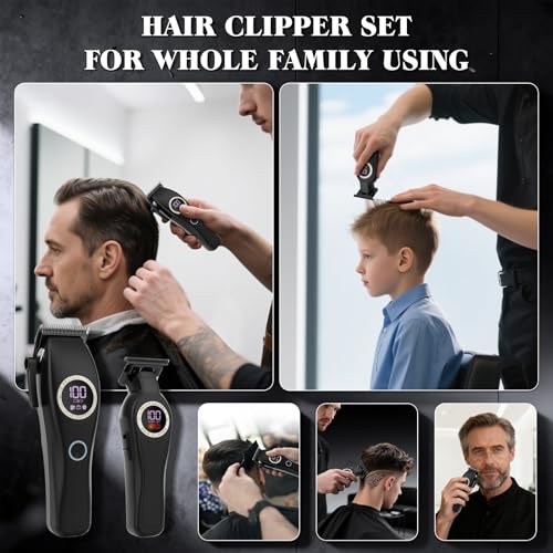Tondeuse à cheveux professionnelle Lanumi rechargeable avec écran LED - 7