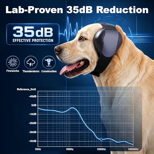 Image of Upgraded Dog Ear Muffs Noise Protection, 35dB NRR Dog Headphones with Adjustable Straps
