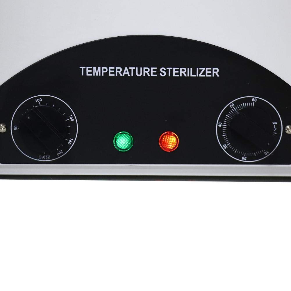Esterilizador de calor Autoclave con temporizador Herramienta Esterilizador de Alta Temperatura con Tanque de Acero Inoxidable Extraíble para salón de belleza salón de peluquería estudio y casa