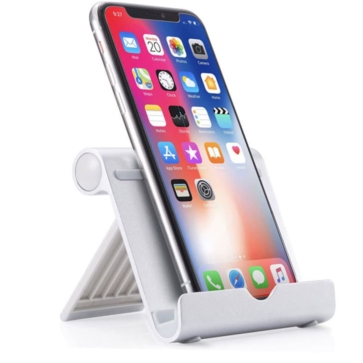 NUOBESTY 1pc Phone Holder Aluminum Alloy Tablet Base Bracket Compatible with Smartphones Tablets Design Slip Mat for Comfortable Use for Home Office