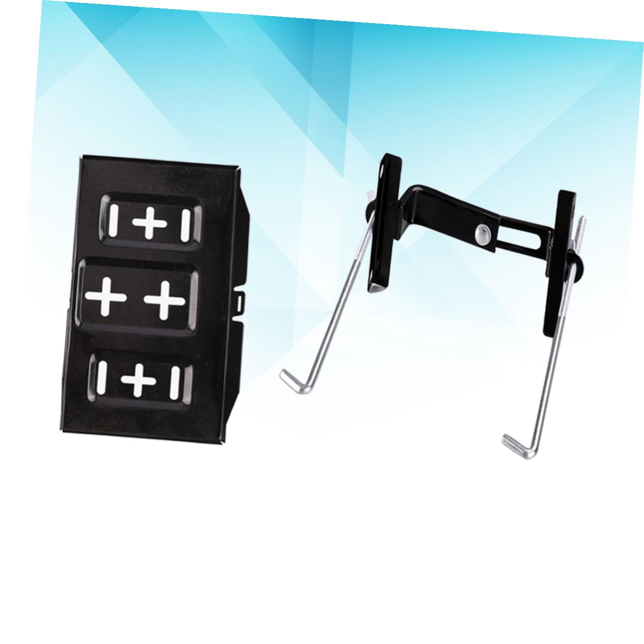 Supporto per Batteria per Auto Regolabile Grande da Staffa di Supporto per Batteria Custodia di Montaggio Metallo Robusto Capacità di Carico Elevata Slot Caratteri