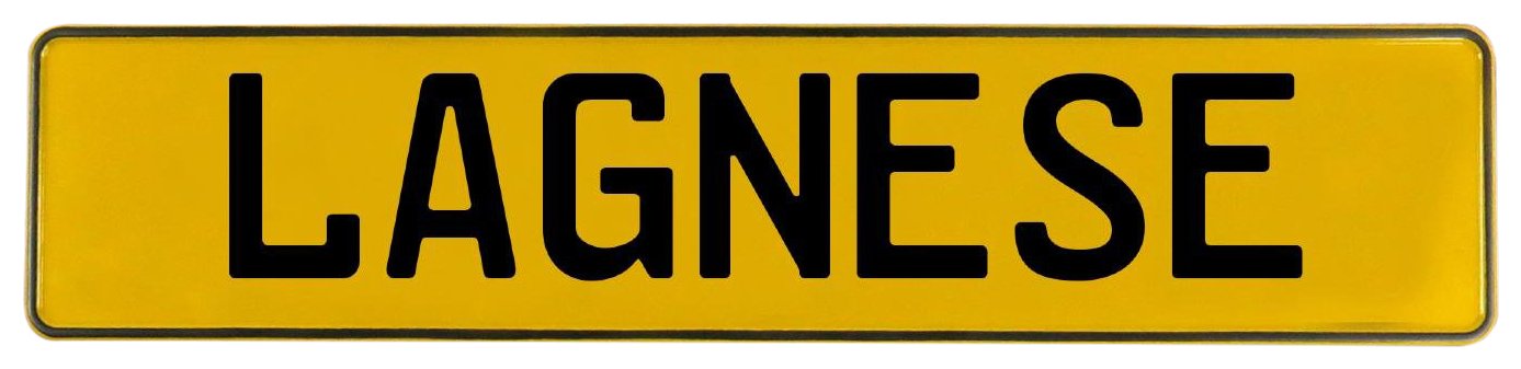 Vintage Parts 695986 Wall Art (Lagnese Yellow Stamped Aluminum Street Sign Mancave)