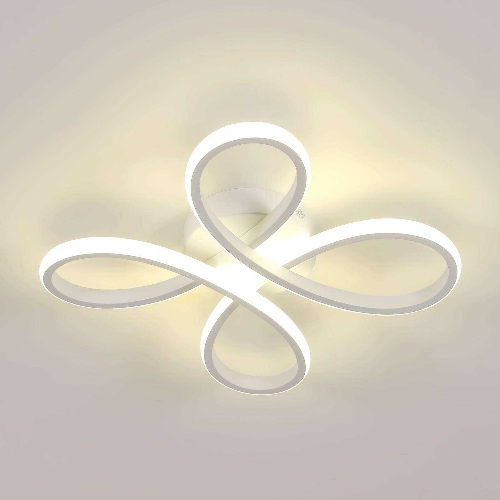 Comely Plafoniera LED Moderna, 30W 3500LM Lampada da Soffitto Moderna Fiore Design, Bianco Lampadario LED in Acrilico per Camera da letto, Sala da Pranzo, Balcone, Cucina, 4500K Luce Naturale