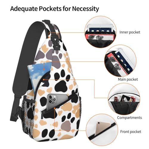 Mochila tipo bandolera con estampado de patas de perro para viaje miniatura 4