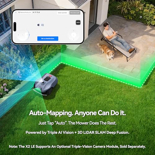 Image of Neomow X2 LE 360 3D LiDAR Robot Lawn Mower, Wire Free for 0.37 Acre, No RTK Antenna, 4G App Control, GPS Anti-Theft, 13Ah, IPX6, Support Upgrade AI Bionic Triple Vision Module for Auto-Mapping