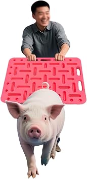 JYHHCYS Livestock Sorting Board, Easy to Hold Driving Boards for Pigs with Handle, Large Red Pig Moving Boards Deflect Kicks for Cattle, Sheep, Goats, Smooth SurfaceSmall - 77 x 47 cm