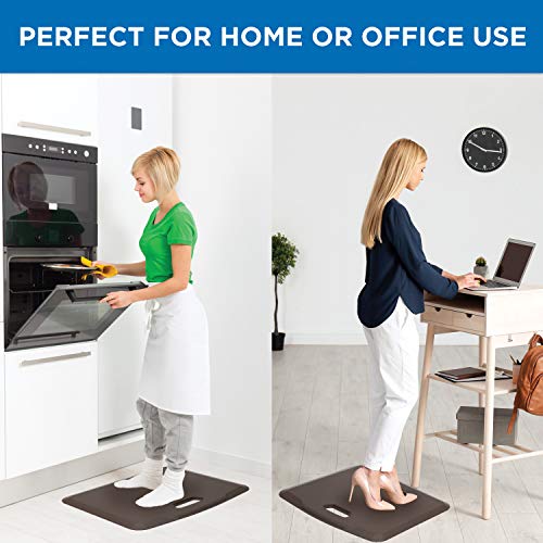 Image of Mount-It! Standing Desk Floor Mat | Brown Standing Comfort Mat for Standing Desk, Home, Office, Kitchen, Garage | Anti-Slip Washable Surface| 18 inchx22 inch | Rubberized Gel Foam