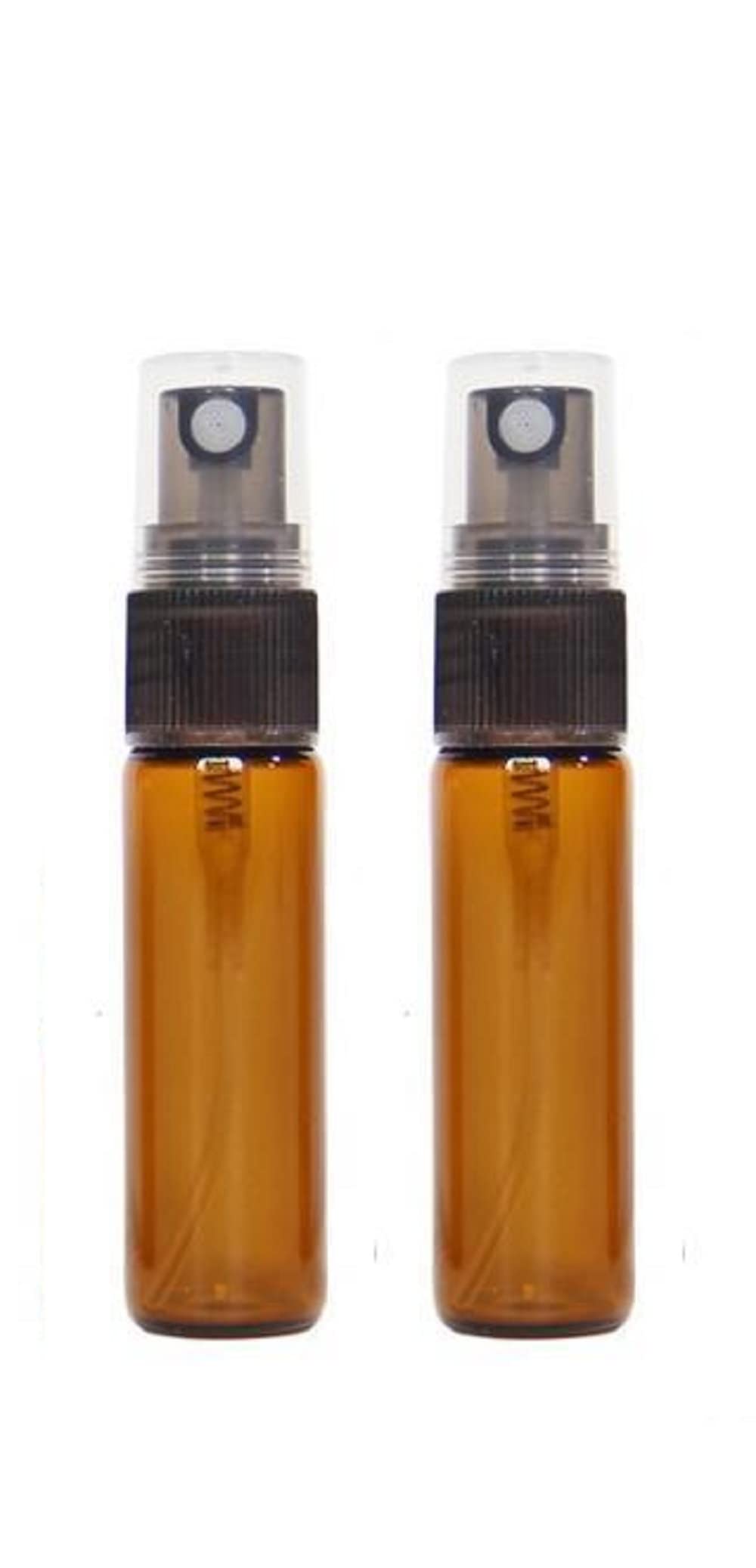 Cmj Black 2 X 5Ml Amber Glass Spray Bottles Atomiser Travel Perfume Liquid Sample Atomizer Lid Uk Seller