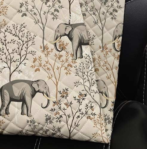 Image of Decorian Premium Soft Quilted Velvet Sofa Cover Mat, Sofa Seat Runner for Couch (Elephant, 2 Seater)