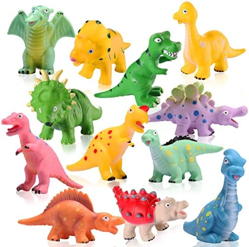 Dinosaur Baby Bath Toys for Toddler 1-3 Bathtub Toys 12pack Mold Free No Holes Soft Pool Toys for Baby Kids Birthday Gifts Pool Party