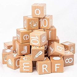 Wooden Cubes,31 PCS Wooden ABC Building Blocks,1.18inch,Engraved Baby Alphabet Letters,Counting & Building Block Set… Wooden Cubes,31 PCS Wooden ABC Building Blocks,1.18inch,Engraved Baby Alphabet Letters,Counting & Building Block Set…